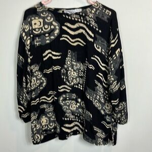 Vintage batik animal print blouse